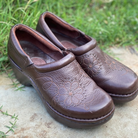 Ariat western slip on clogs mules 9.5 B floral stitching supportive comfort - Picture 2 of 11